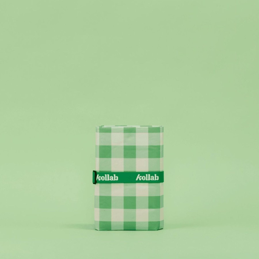 Picnic Mats Kollab | Green Medium Picnic Mat - Kelly Green Check By Kollab