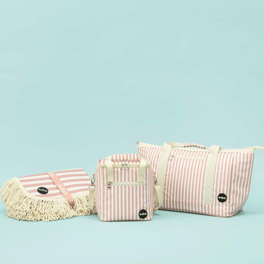 Picnic Mats Kollab | Fringed Medium Picnic Mat Rose Stripe