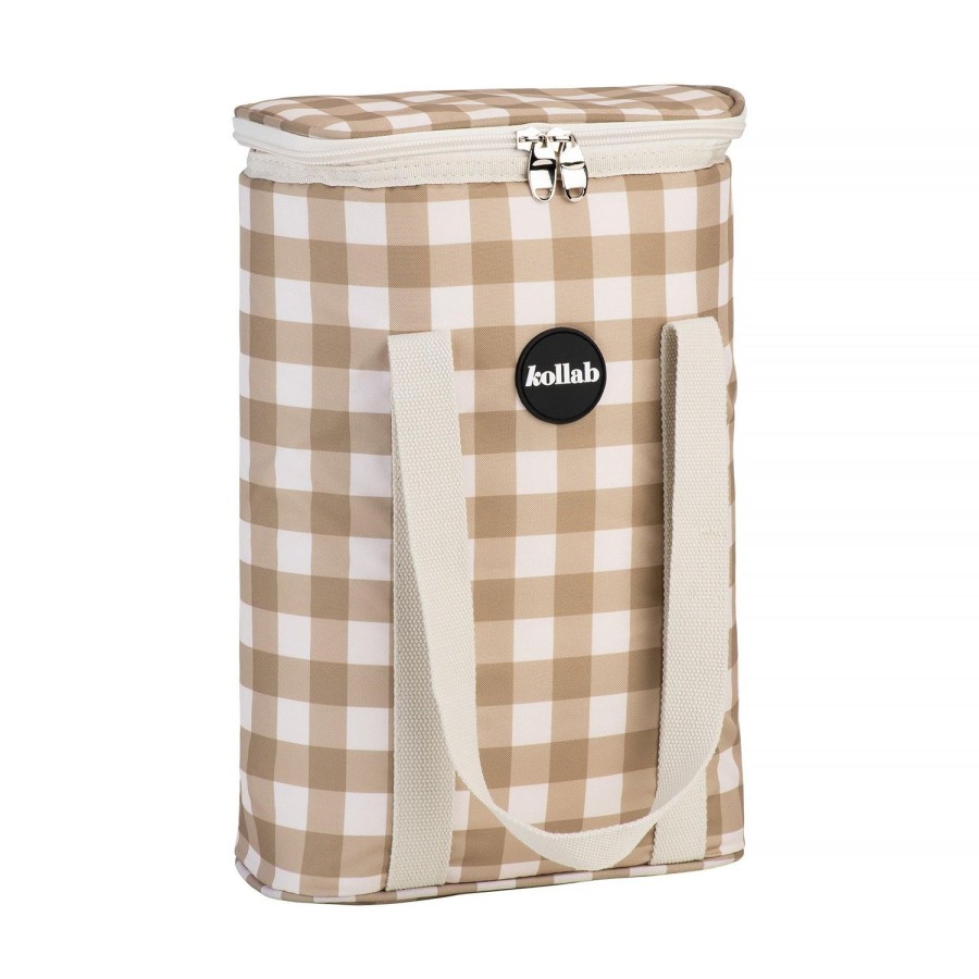 Insulated Bags Kollab | Wine Cooler Bag Olive Check